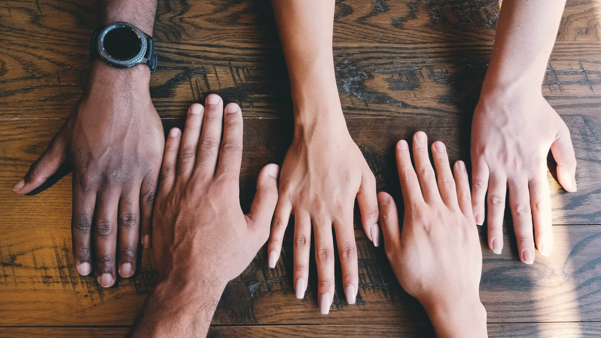 Different skin tone hands